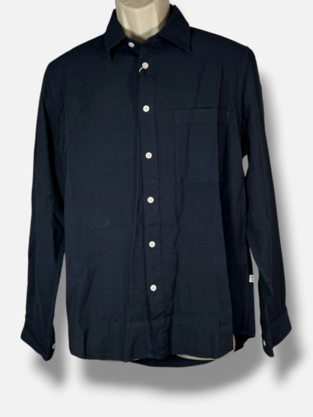 NN. 07 Men's Blue Asher Button Down Long Sleeve Shirt Top Size L